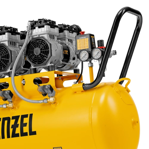 Компрессор безмасляный, малошумный  DLS 2250/100, 2250 Вт, 3x750, 100 л, 410 л/мин блок управления/ Denzel по ценам производителя в Воронеже с доставкой по всей России