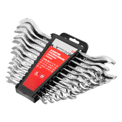 Набор ключей рожковых 12 шт, (6-32мм) CrV, EllipticaL зеркальное хромирование Matrix по ценам производителя в Воронеже с доставкой по всей России