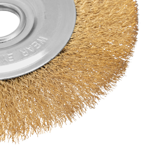 Щетка для УШМ, 150 мм, посадка 22.2 мм, плоская, латунированная витая проволока Matrix по ценам производителя в Воронеже с доставкой по всей России