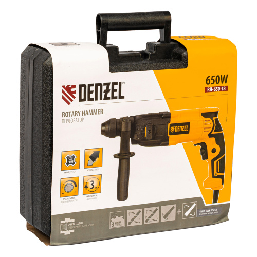 Перфоратор электрический RH-650-18, SDS-plus, 650 Вт, 2.0 Дж, 3 плюс 1 режим Denzel по ценам производителя в Воронеже с доставкой по всей России