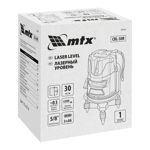 Лазерный уровень CRL-30R, 30 м, красный луч, батарейки, резьба 5/8" MTX по ценам производителя в Воронеже с доставкой по всей России