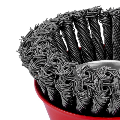 Щетка для УШМ, 125 мм, М14, "чашка", двухрядная, крученая проволока 0.8 мм Matrix по ценам производителя в Воронеже с доставкой по всей России