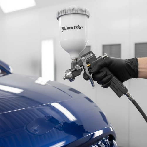 Набор пневмоинструмента, 5 предметов, быстросъемное соединение, краскораспылитель с верхним бачком Matrix по ценам производителя в Воронеже с доставкой по всей России