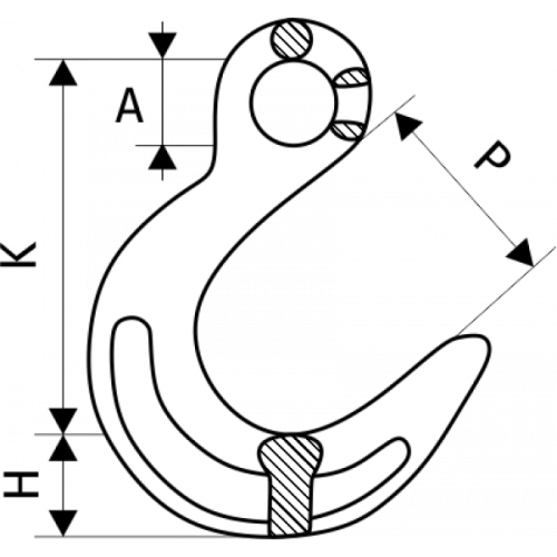 Крюк с широким зевом 12,5 т, размер 3/4 по ценам производителя в Воронеже с доставкой по всей России