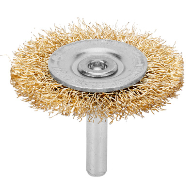 Щетка для дрели, 50 мм, плоская со шпилькой, латунированная витая проволока Matrix по ценам производителя в Воронеже с доставкой по всей России