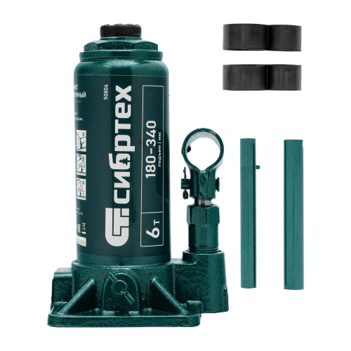 Домкрат гидравлический бутылочный, 6 т, 180-340 мм Сибртех по ценам производителя в Воронеже с доставкой по всей России