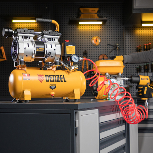 Компрессор DLS650/10 безмаслянный малошумный 650 Вт, 120 л/мин, ресивер 10 л Denzel по ценам производителя в Воронеже с доставкой по всей России