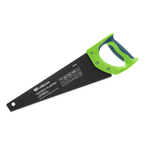 Ножовка по дереву "Зубец", 350 мм, 7-8 TPI, каленый зуб 2D, защитное покрытие, двухкомпонентная рукоятка Сибртех по ценам производителя в Воронеже с доставкой по всей России