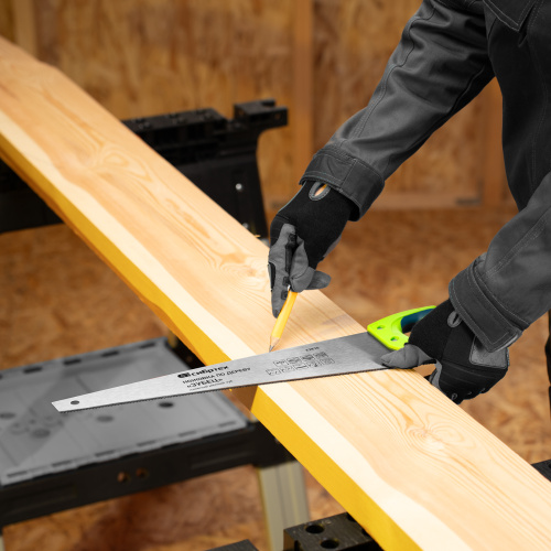 Ножовка по дереву"Зубец" для точных пильных работ, 450 мм, каленый зуб 2D, 14 TPI, двухкомпонентная рукоятка Сибртех по ценам производителя в Воронеже с доставкой по всей России