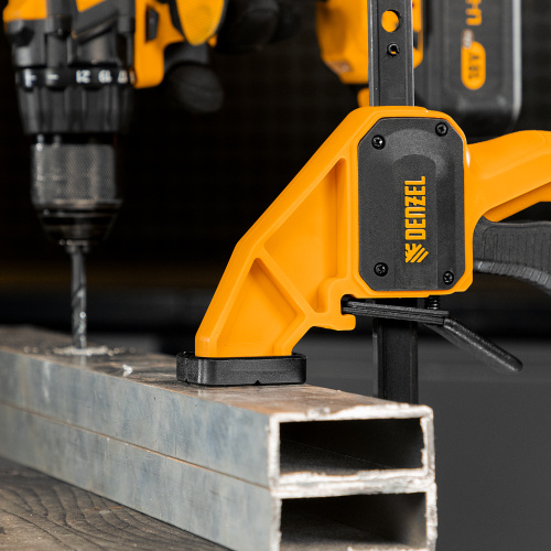 Струбцина F-образная, быстрозажимная, 150 х 80 мм, усиленный нейлоновый корпус Denzel по ценам производителя в Воронеже с доставкой по всей России