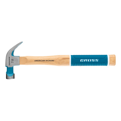 Молоток-гвоздодер, 200 г, угол 45, магнит, обрезиненная рукоятка American hickory GROSS по ценам производителя в Воронеже с доставкой по всей России