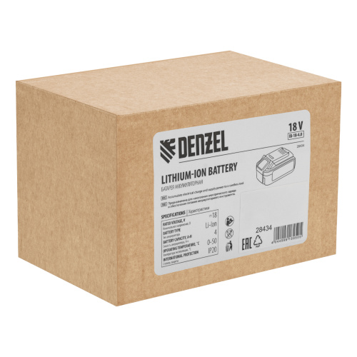 Батарея аккумуляторная IB-18-4.0, Li-Ion, 18 В, 4.0 А/ч Denzel по ценам производителя в Воронеже с доставкой по всей России