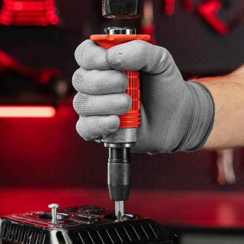 Отвертка ударно-поворотная 1/2, набор бит, 6 шт, обрезиненная ручка, пластиковый бокс Matrix по ценам производителя в Воронеже с доставкой по всей России