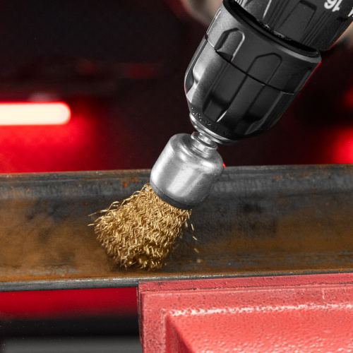 Набор щеток для дрели, 3 шт, 1 плоская, 50 мм, 2 "чашки", 25-50 мм, со шпильками Matrix по ценам производителя в Воронеже с доставкой по всей России