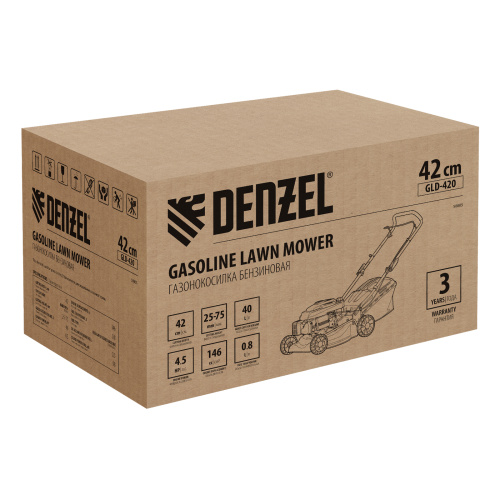 Газонокосилка бензиновая GLD-420, 146 см3, ширина 42 см, 40 л Denzel по ценам производителя в Воронеже с доставкой по всей России