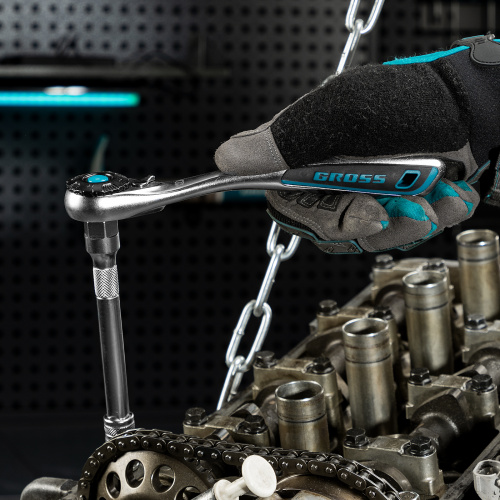 Набор торцевых головок, трещотка 120 зубьев, 3/8", CrV, 12 предметов Gross по ценам производителя в Воронеже с доставкой по всей России