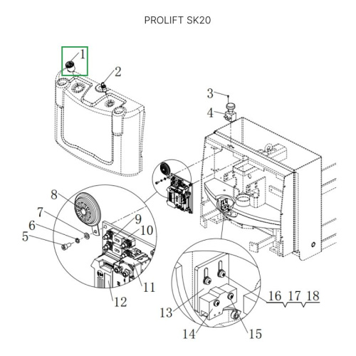 Счетчик моточасов c индикатором заряда для штабелеров SDR/SDK 1,5-2 т, для тележек SK20 по ценам производителя в Воронеже с доставкой по всей России