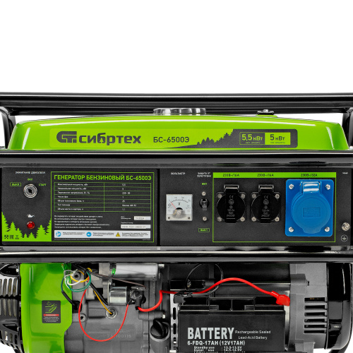 Генератор бензиновый БС-6500Э, 5.5 кВт, 230В, четырехтактный, 25 л, электростартер Сибртех по ценам производителя в Воронеже с доставкой по всей России