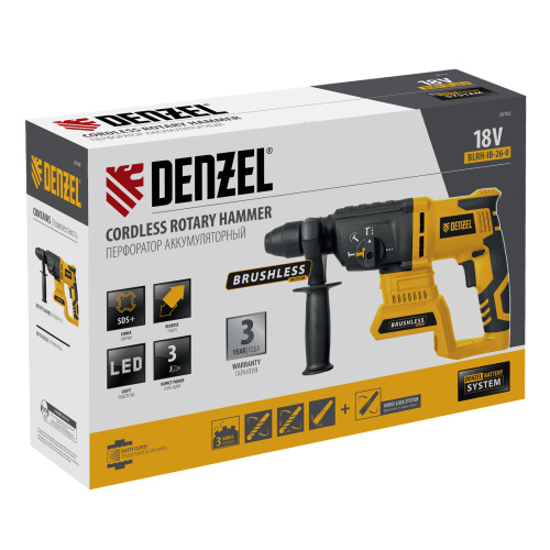 Перфоратор аккумуляторный BLRH-IB-26-0 Li-Ion, 18 В Denzel по ценам производителя в Воронеже с доставкой по всей России