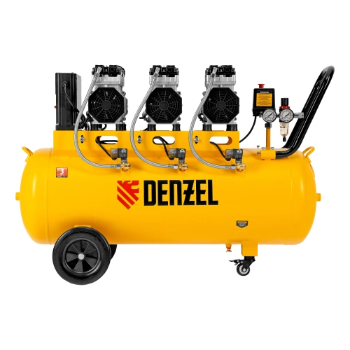 Компрессор безмасляный, малошумный  DLS 2250/100, 2250 Вт, 3x750, 100 л, 410 л/мин блок управления/ Denzel по ценам производителя в Воронеже с доставкой по всей России