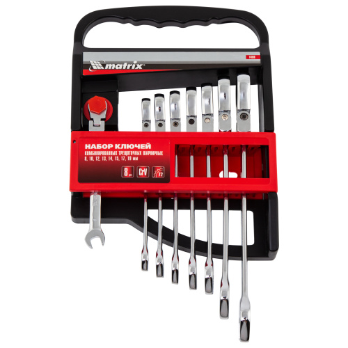 Набор ключей комбинированных, трещеточных шарнирных 8 шт Matrix по ценам производителя в Воронеже с доставкой по всей России