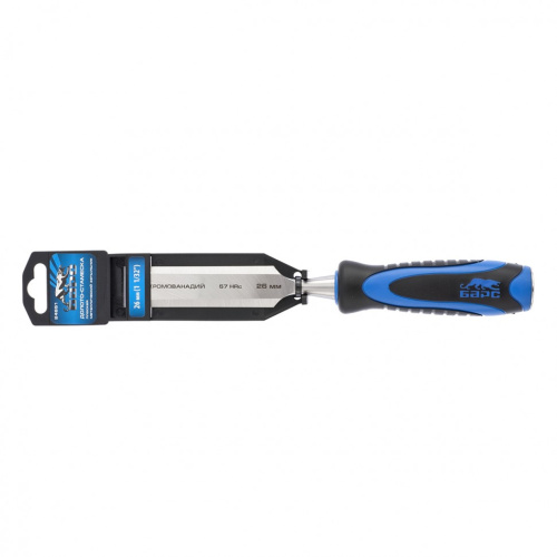 Долото-стамеска, плоская, 26 мм, двухкомпонентная рукоятка, металлический затыльник Барс по ценам производителя в Воронеже с доставкой по всей России