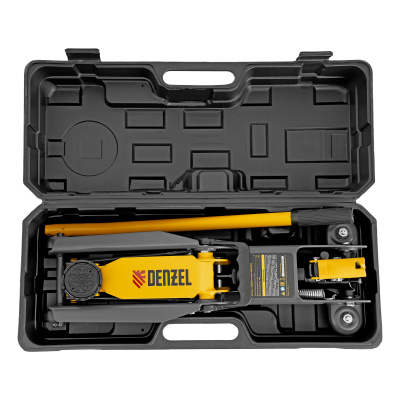 Домкрат гидравлический подкатной, 2 т, 135-385 мм, в пласт. кейсе Denzel по ценам производителя в Воронеже с доставкой по всей России