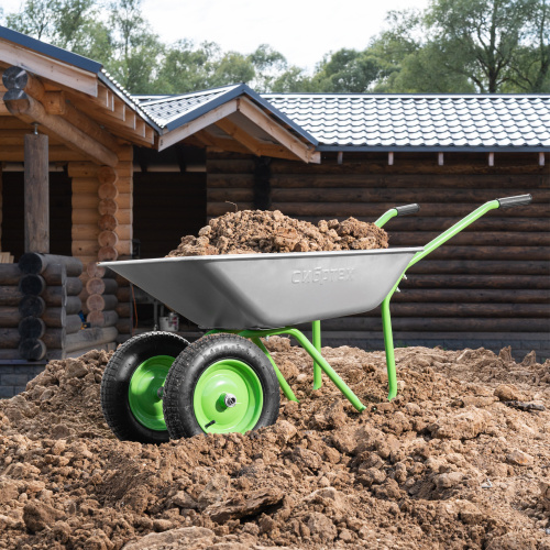 Тачка садовая, 2-х колесная, грузоподъемность 120 кг, объем 65 л Сибртех по ценам производителя в Воронеже с доставкой по всей России