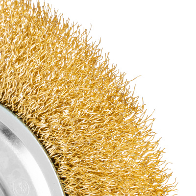 Щетка для УШМ, 150 мм, М14, плоская, латунированная витая проволока Matrix по ценам производителя в Воронеже с доставкой по всей России