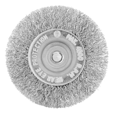 Щетка для дрели, 60 мм, плоская со шпилькой, витая проволока Сибртех по ценам производителя в Воронеже с доставкой по всей России