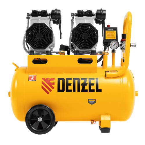 Компрессор безмасляный, малошумный DLS 2200/50, 2200 Вт, 2x1100, 50 л, 380 л/мин Denzel по ценам производителя в Воронеже с доставкой по всей России