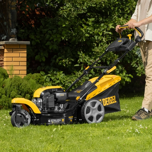 Бензиновая газонокосилка GLT-460SP-T, Trike 149 см3, 46 см, привод, панель, 60л Denzel по ценам производителя в Воронеже с доставкой по всей России