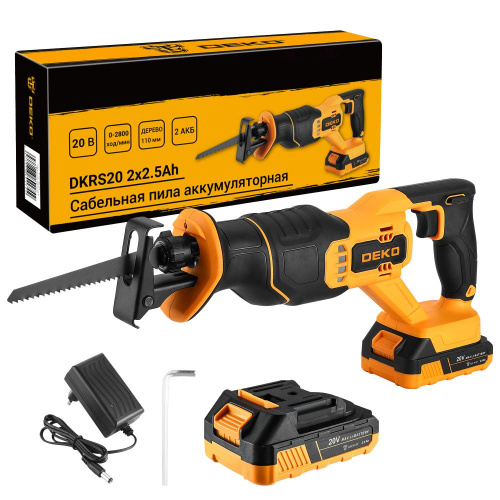Сабельная пила аккумуляторная DEKO DKRS20, 20В, 2х2.5Ач по ценам производителя в Воронеже с доставкой по всей России