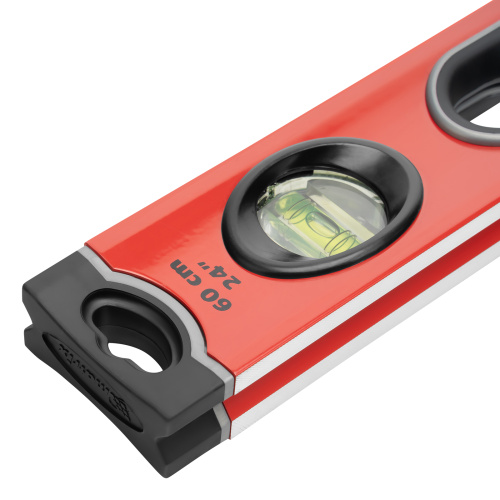 Уровень алюминиевый, 600 мм, 3 глазка, ударопрочные заглушки, двухкомпонентные ручки Matrix ProFI по ценам производителя в Воронеже с доставкой по всей России