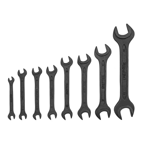 Набор ключей рожковых, 6 - 24 мм, 8 шт., CrV, фосфатированные Сибртех по ценам производителя в Воронеже с доставкой по всей России