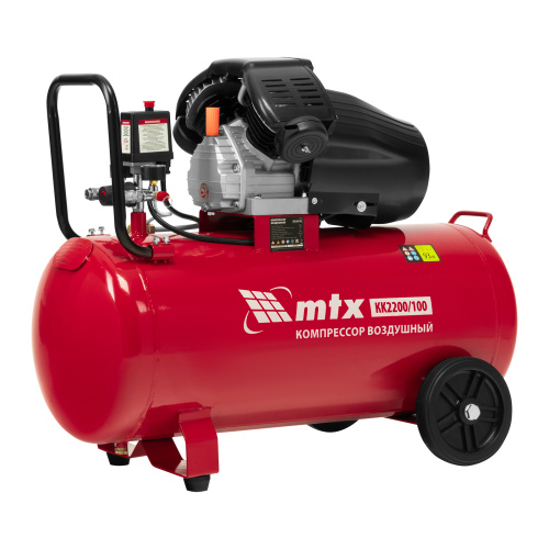Компрессор воздушный КК-2200/100, 2,2 кВт, 350 л/мин, 100 л, прямой привод, масляный MTX по ценам производителя в Воронеже с доставкой по всей России