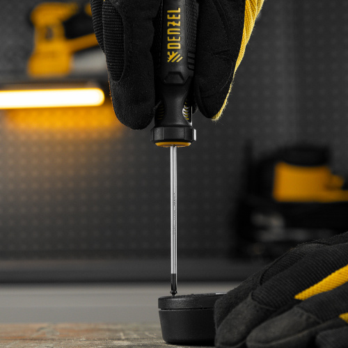 Отвертка, PH0х75 мм, S2, 3к рукоятка Denzel по ценам производителя в Воронеже с доставкой по всей России