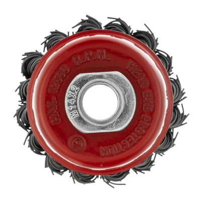 Щетка для УШМ, 65 мм, М14, "чашка", крученая проволока 0.8 мм Matrix по ценам производителя в Воронеже с доставкой по всей России