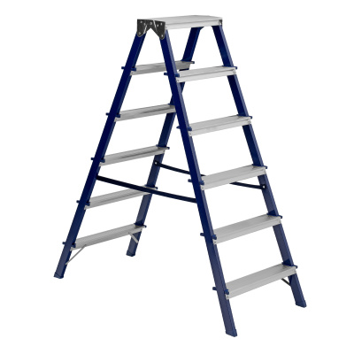 Стремянка двусторонняя 6 ступеней, стальная, Сибртех по ценам производителя в Воронеже с доставкой по всей России