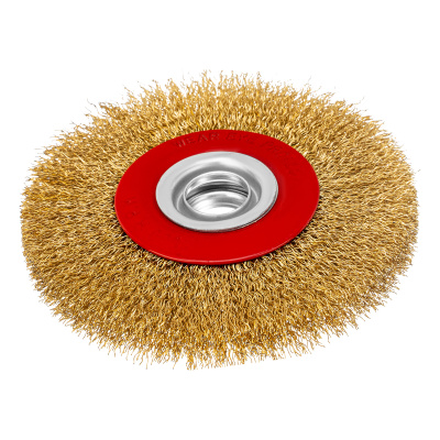 Щетка для точила, 125 мм, посадка 20 мм, плоская, латунированная витая проволока Matrix по ценам производителя в Воронеже с доставкой по всей России