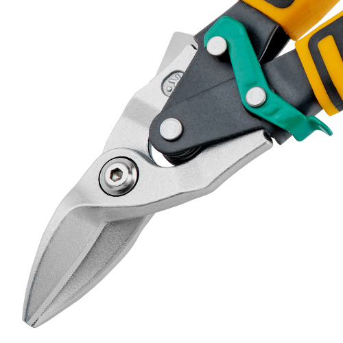 Ножницы по металлу, 270 мм, прямой и правый рез, сталь-СrMo, трехкомпонентные рукоятки Denzel по ценам производителя в Воронеже с доставкой по всей России