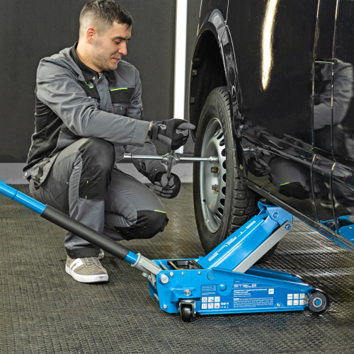 Домкрат гидравлический подкатной, 3 т, 120-450 мм, быстрый подъем, проф. Stels по ценам производителя в Воронеже с доставкой по всей России