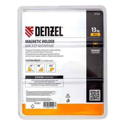 Фиксатор магнитный отключаемый для сварочных работ усилие 30 LB, 45х90 град. Denzel по ценам производителя в Воронеже с доставкой по всей России