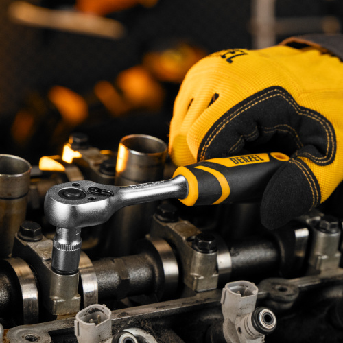 Ключ-трещотка 1/4", 90 зубьев, с быстрым сбросом, CrV Denzel по ценам производителя в Воронеже с доставкой по всей России