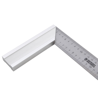 Угольник стальной 300 мм, нержавеющая сталь, градуировка, алюминиевое основание Denzel по ценам производителя в Воронеже с доставкой по всей России
