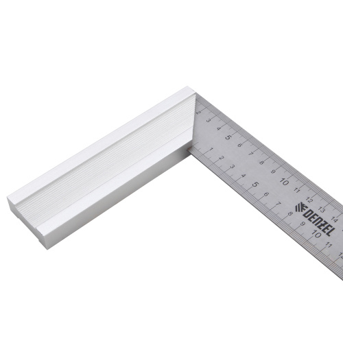 Угольник стальной 300 мм, нержавеющая сталь, градуировка, алюминиевое основание Denzel по ценам производителя в Воронеже с доставкой по всей России