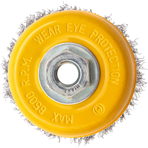 Щетка для УШМ, 100 мм, "Чашка", витая нержавеющая проволока 0.3 мм, М14 Denzel по ценам производителя в Воронеже с доставкой по всей России