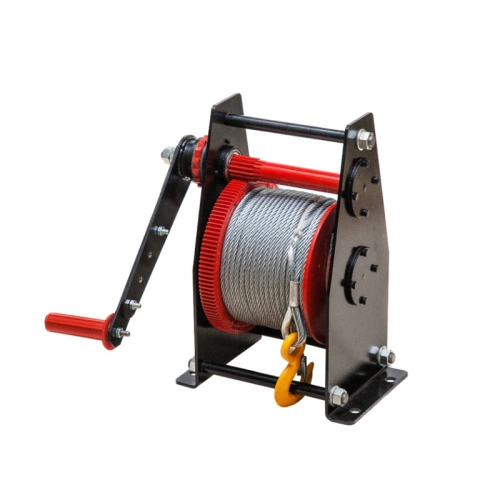 Лебедка ручная барабанная с тросом 500/1000кг  60м с храповым механизмом и полиспастом TOR ЛР по ценам производителя в Воронеже с доставкой по всей России