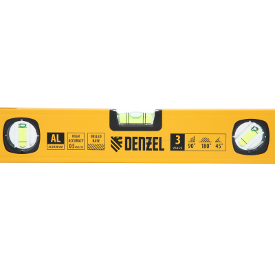 Уровень алюминиевый, магнит., фрезерованный, 3 глазка (1 зеркал.) 0,5 мм/м, 400 мм Denzel по ценам производителя в Воронеже с доставкой по всей России