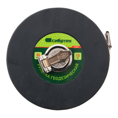 Рулетка геодезическая 30 м х 13 мм, закрытый корпус, фибергласовая лента Сибртех по ценам производителя в Воронеже с доставкой по всей России